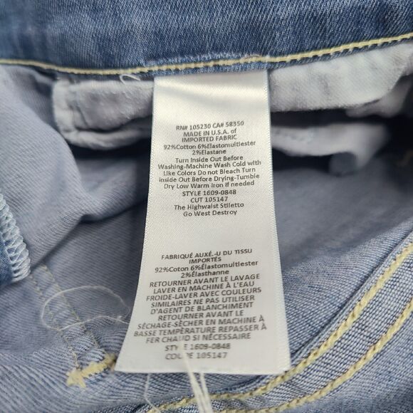 Current/ Elliott Womens Size 6 High Waisted Stiletto Skinny Jeans Light Denim - Picture 4 of 8